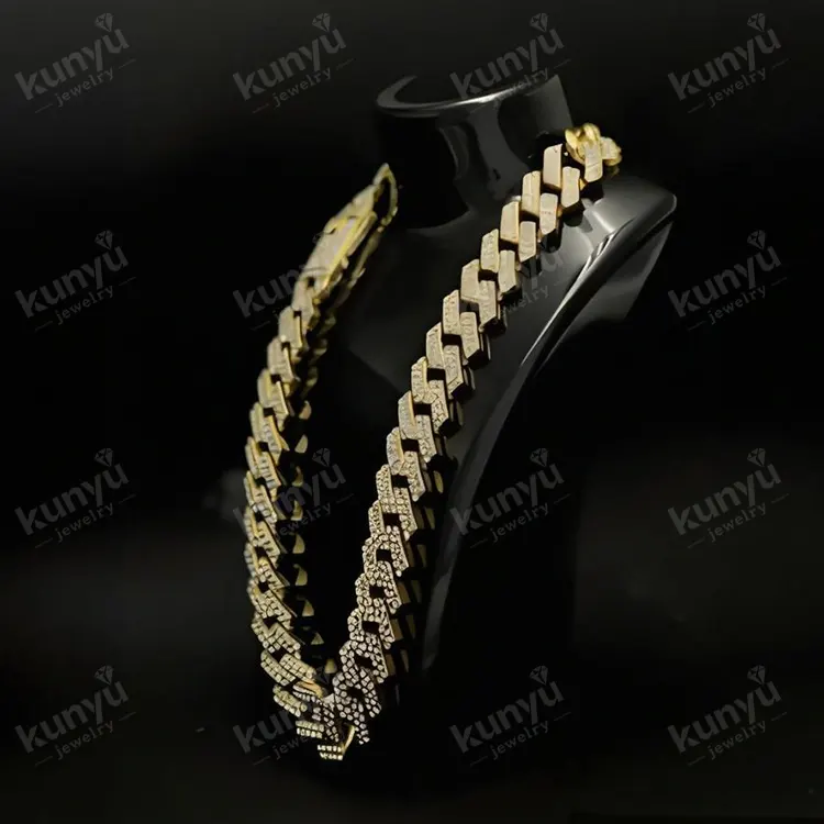 چمکتی ہوئی Rhinestone کیوبا لنک چین