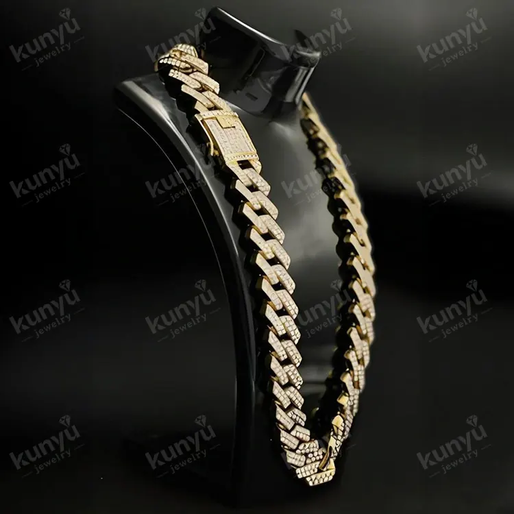 چمکتی ہوئی Rhinestone کیوبا لنک چین