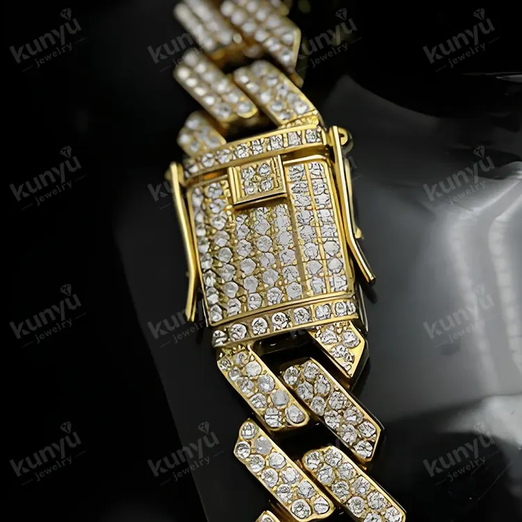 چمکتی ہوئی Rhinestone کیوبا لنک چین